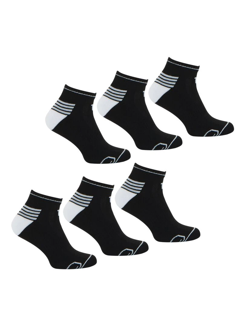 LOT DE 6 PAIRES DE CHAUSSETTES BASSES WILSON NOIR BLANC Noir