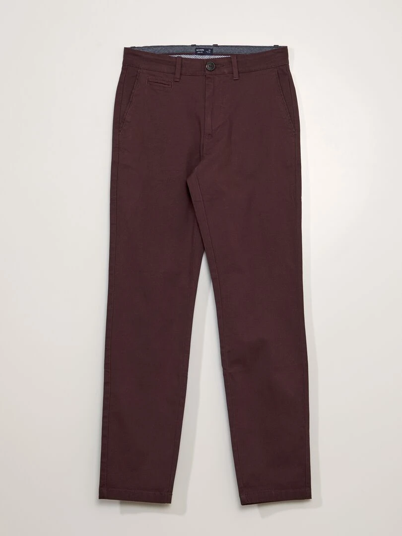 Pantalon chino en twill Bordeau