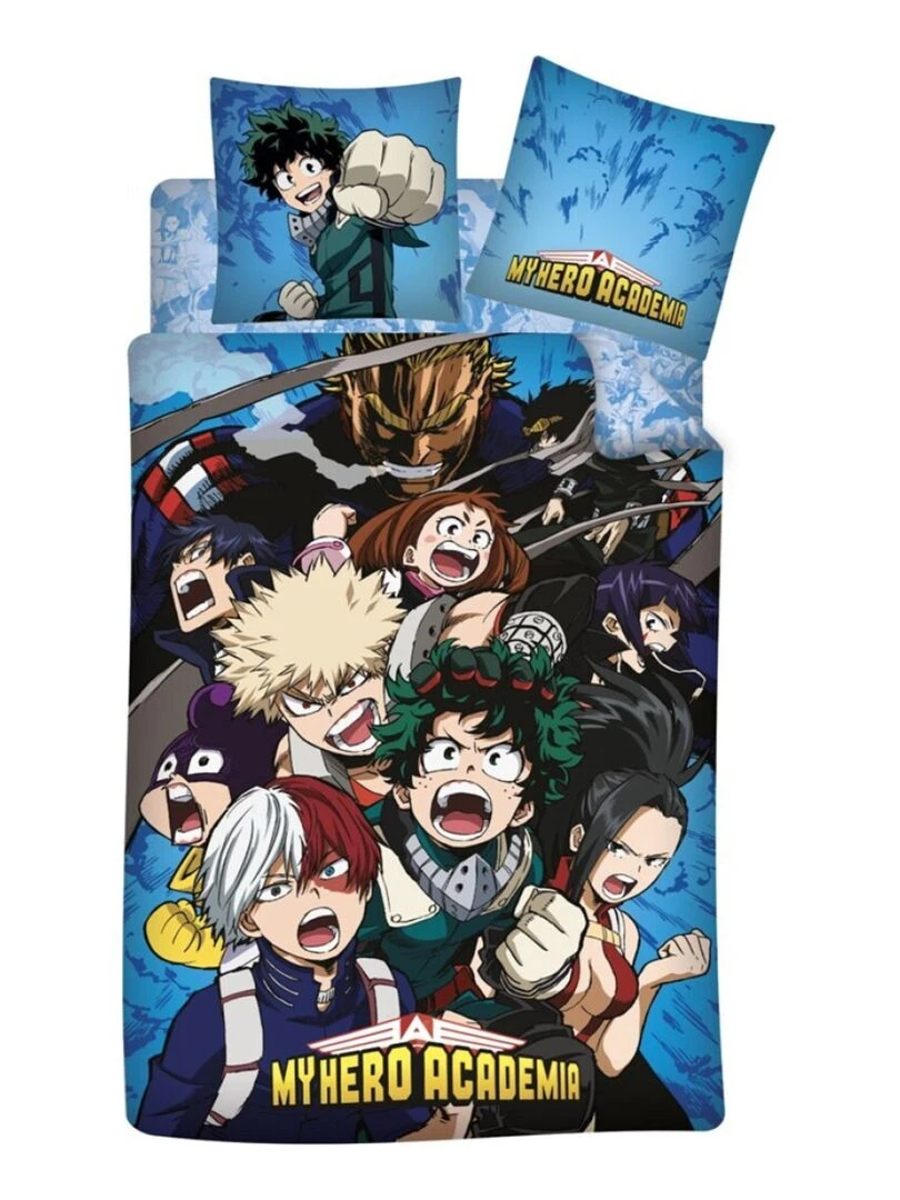 Parure de Lit Enfant Coton 3 pièces My Hero Academia Bleu
