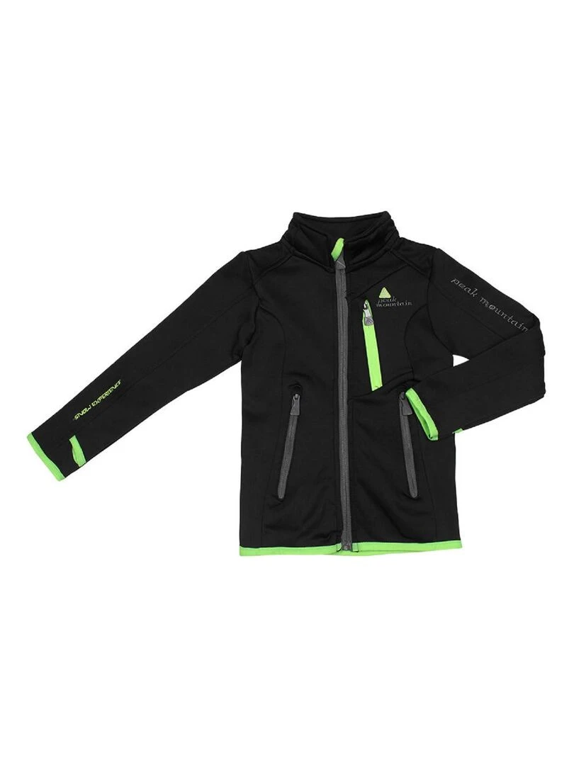 Blouson polarshell garçon ECLIMATE PEAK MOUNTAIN Noir Noir