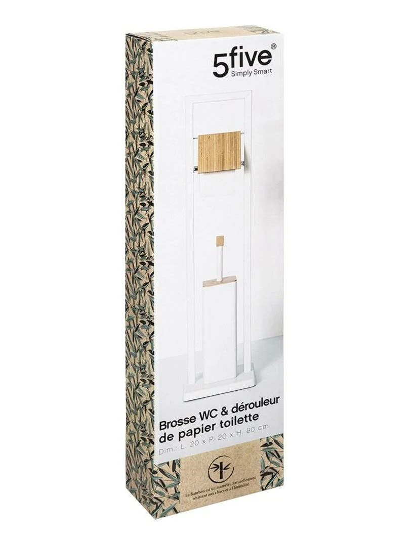 Dérouleur WC avec brosse Natureo blanc   Blanc