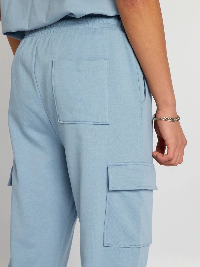 Pantalon de jogging style cargo   Bleu ciel