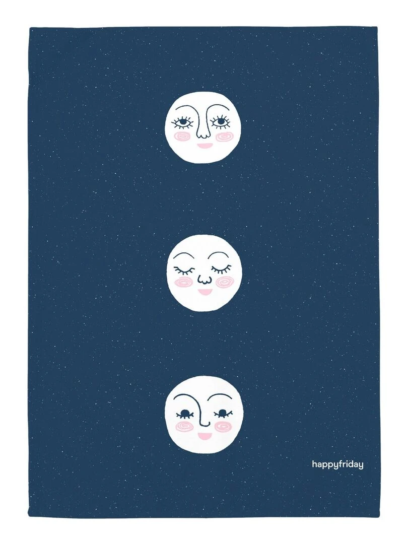 Torchon (2 pièces) Moon "Happyfriday"   Blanc