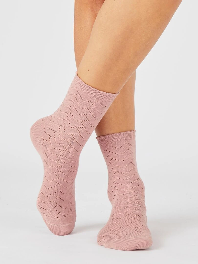 Lot de 2 paires de chaussettes fantaisie   Damart   Ivoire