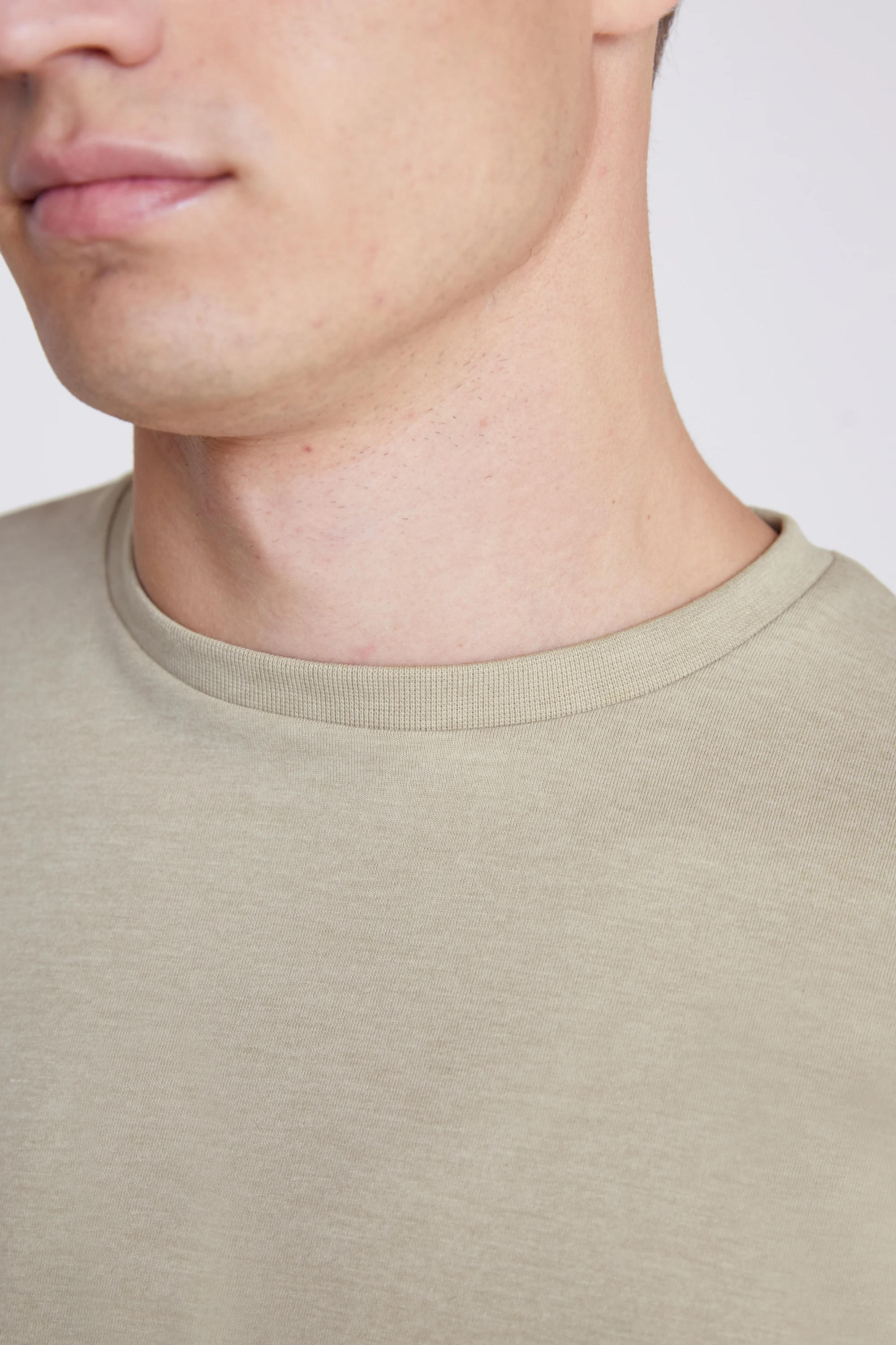 Beige Melange Crew Neck T-Shirt   Buy Online at Moss