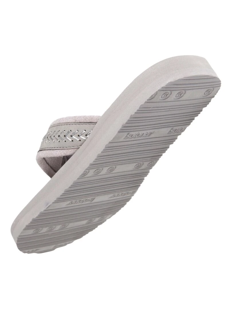 Tongs Femme unie yoga confort Grise   Gris Gris
