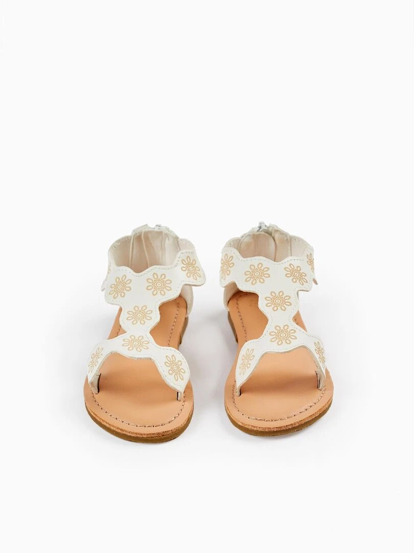 Sandale à motif floral pour bébé fille CÉRÉMONIE Blanc