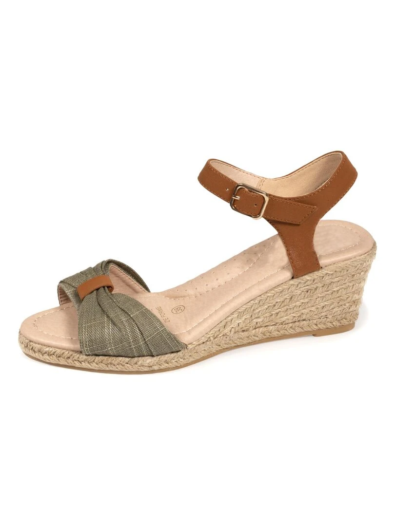 Espadrilles Femme ouverte à talon Kaki   Kaki