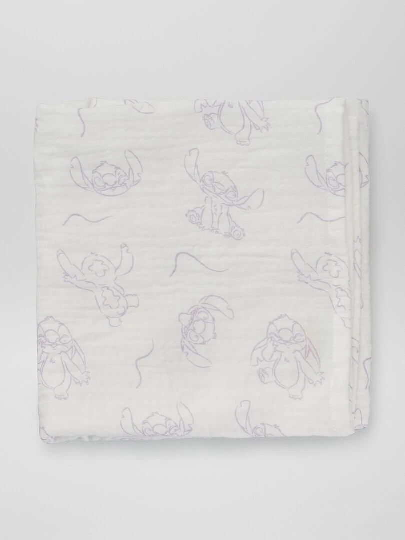 Lot de 2 langes 'Stitch'   Violet/blanc