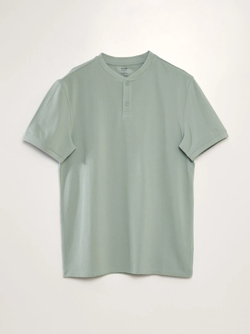 Polo en piqué de coton uni Vert