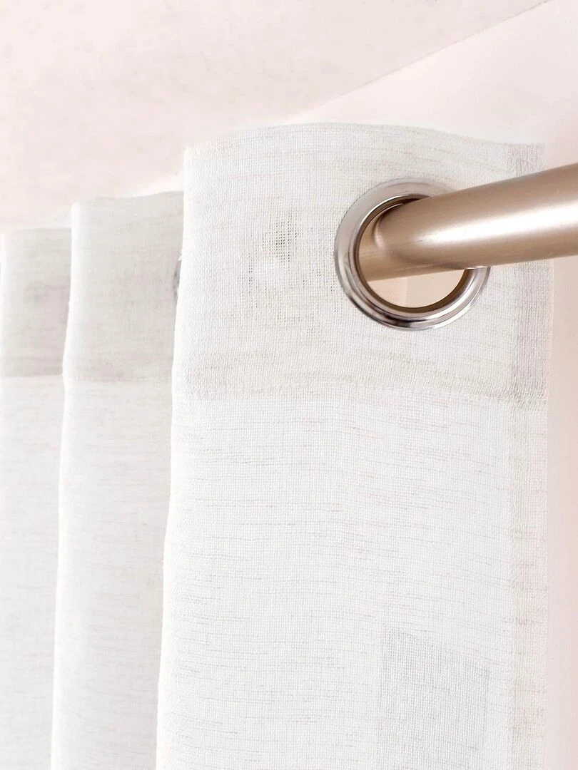 Voilage tamisant à l'aspect lin   Blanc