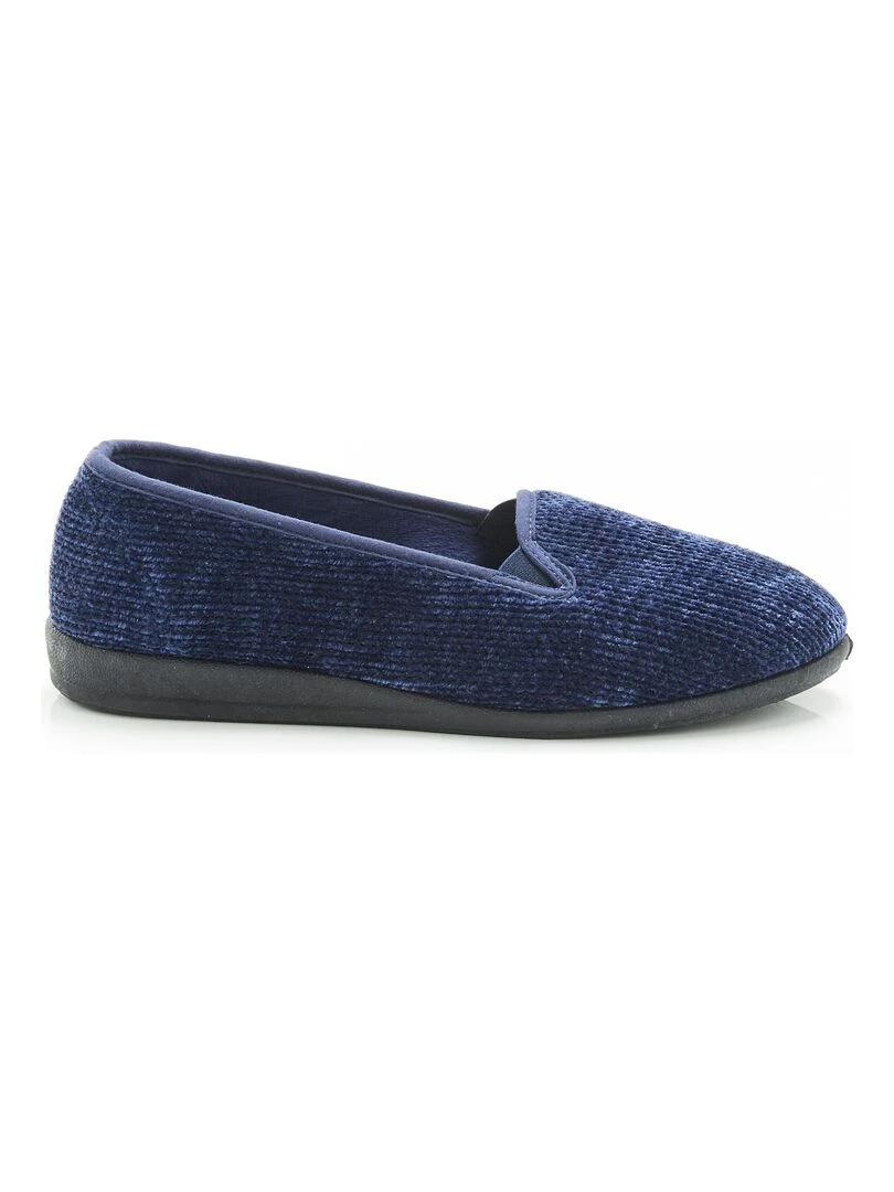 Ballerines aspect velours côtelé  à mémoire de forme   Damart   Bleu marine