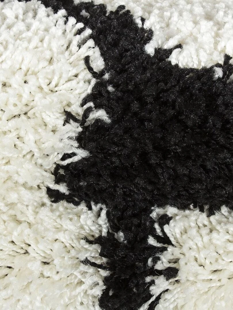 Tapis enfant tapis rond Ø 120cm SHAGGY FOOT Noir OEKO TEX idéal pour Salon   Noir