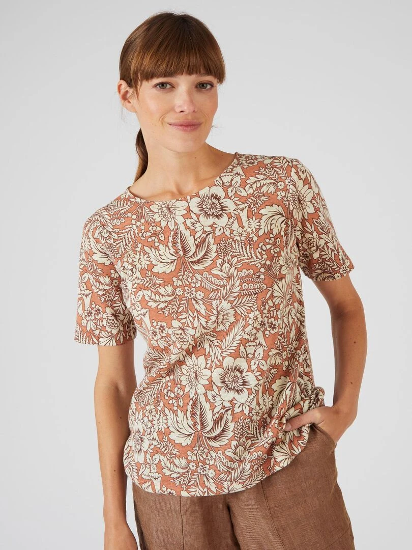 Tee shirt en lin mélangé   Damart   Orange