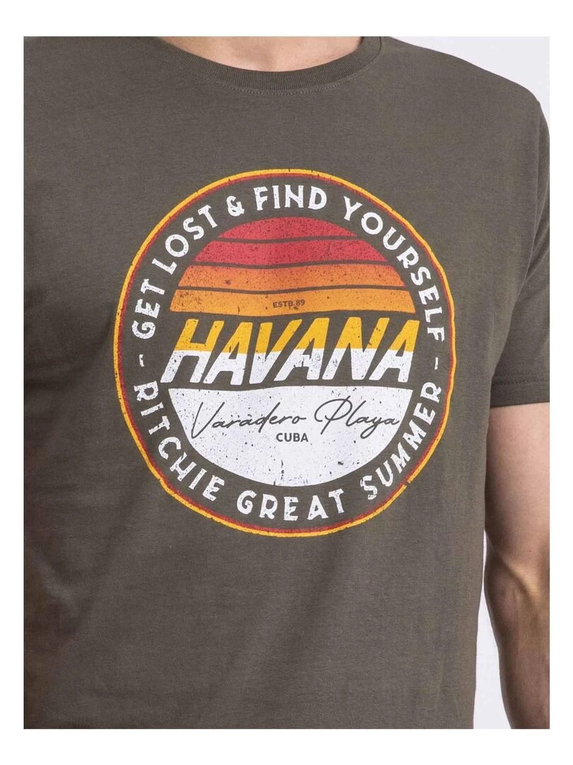 T shirt col rond NOLPIX   Kaki