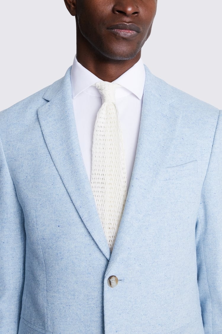 Slim Fit Light Blue Donegal Tweed Jacket    Buy Online at Moss