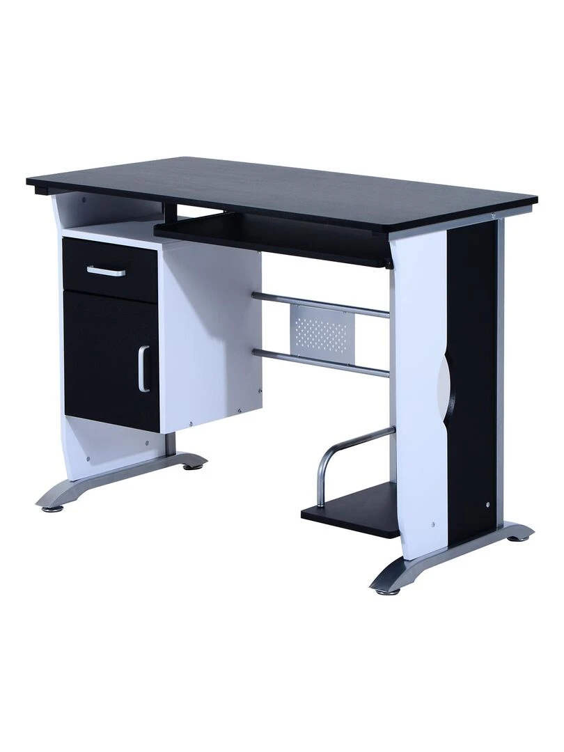 Bureau informatique design MDF noir et blanc Noir