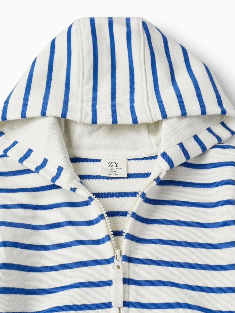 Manteau en coton à rayures avec capuche pour garçon   SPRING BEGINS   Beige