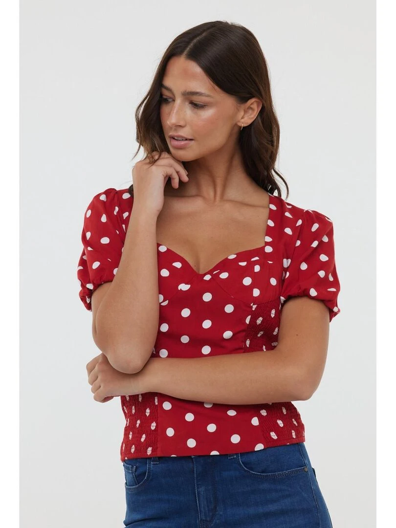 Lee Cooper   T Shirt manches courtes viscose slim MORANE M   Rouge