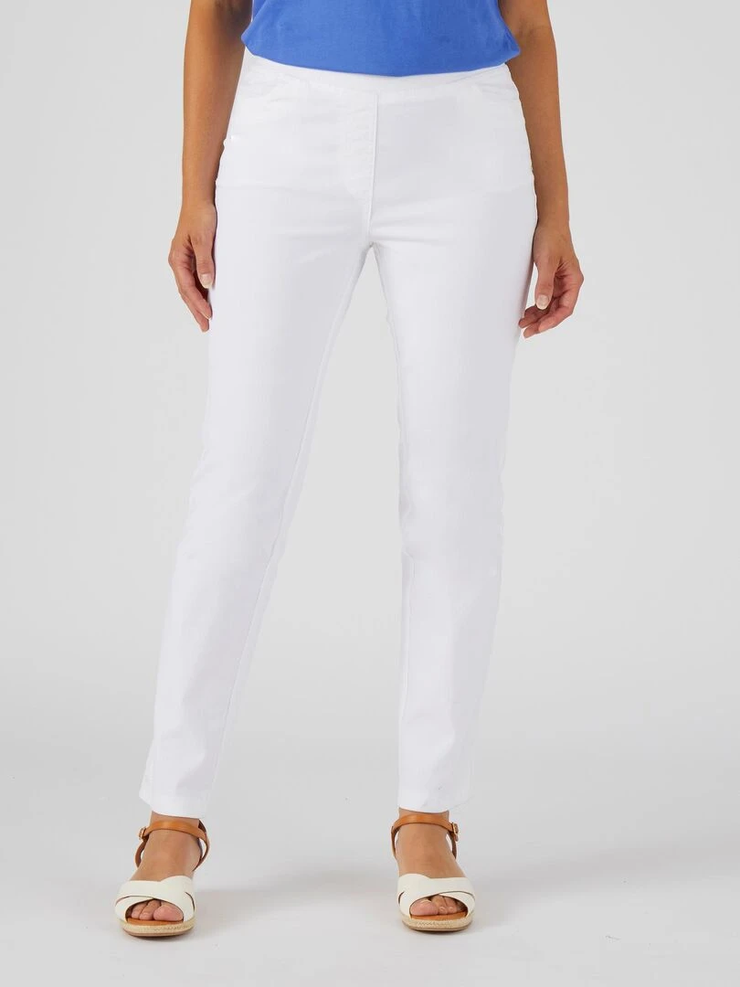 Pantalon gabardine extensible Damart Blanc