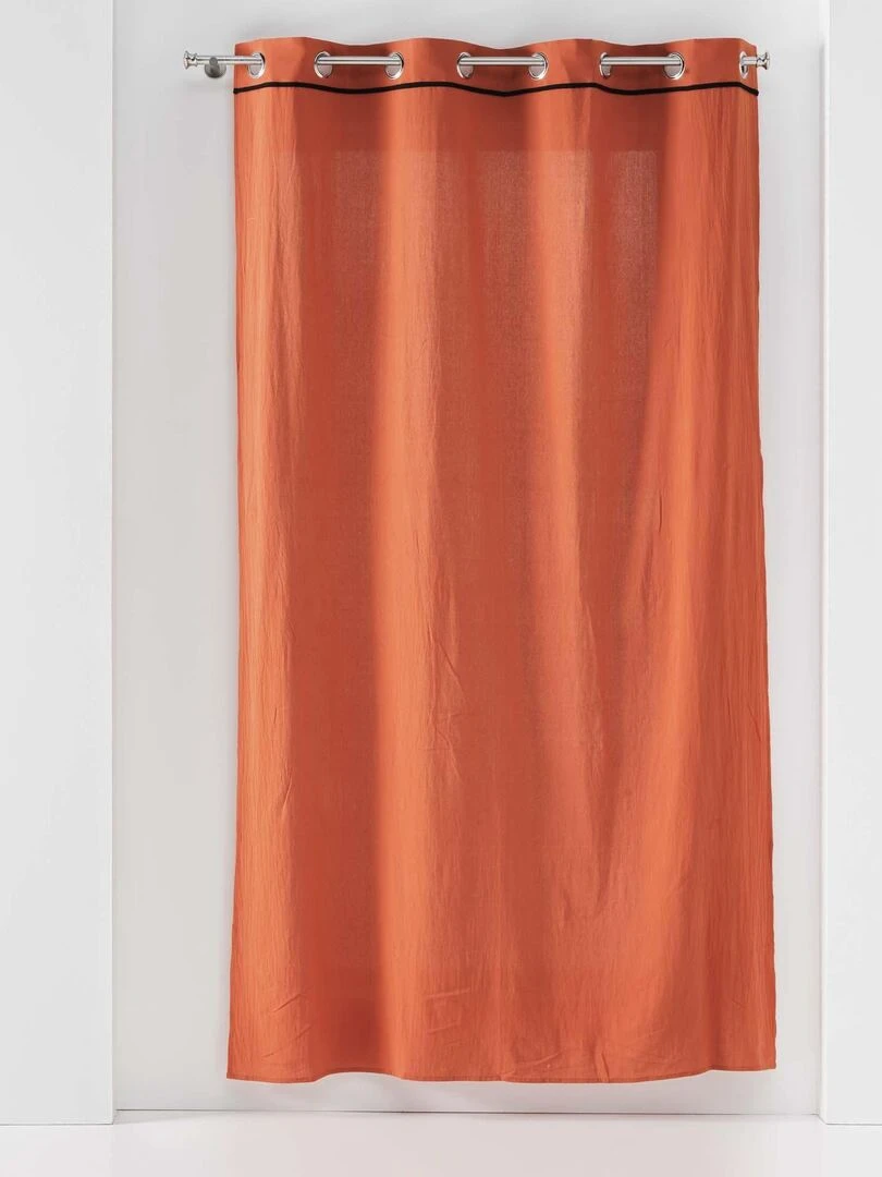 Rideau a oeillets voile coton lave Collection Lanette   gris anthracite