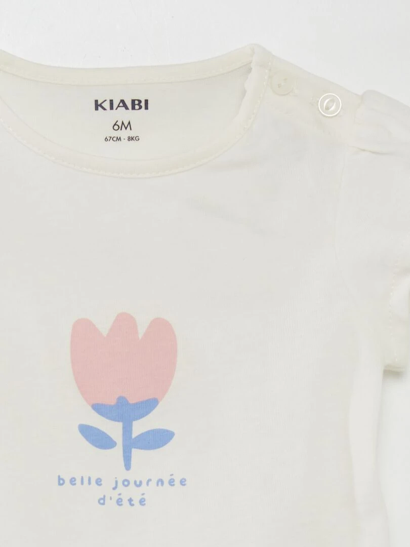 T shirt animé Crème