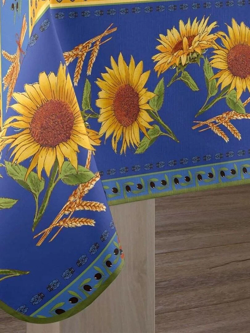 Nappe rectangulaire 150x240 cm Tournesol bleu   Bleu