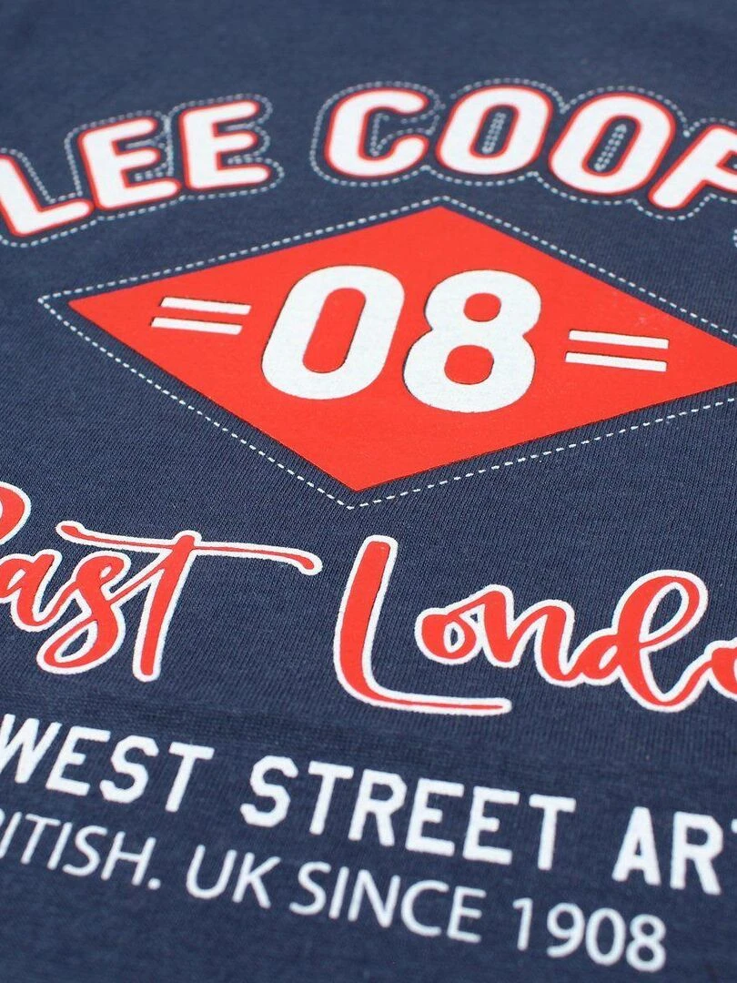 Lee Cooper   T shirt garçon imprimé Lee Cooper en coton   Bleu foncé