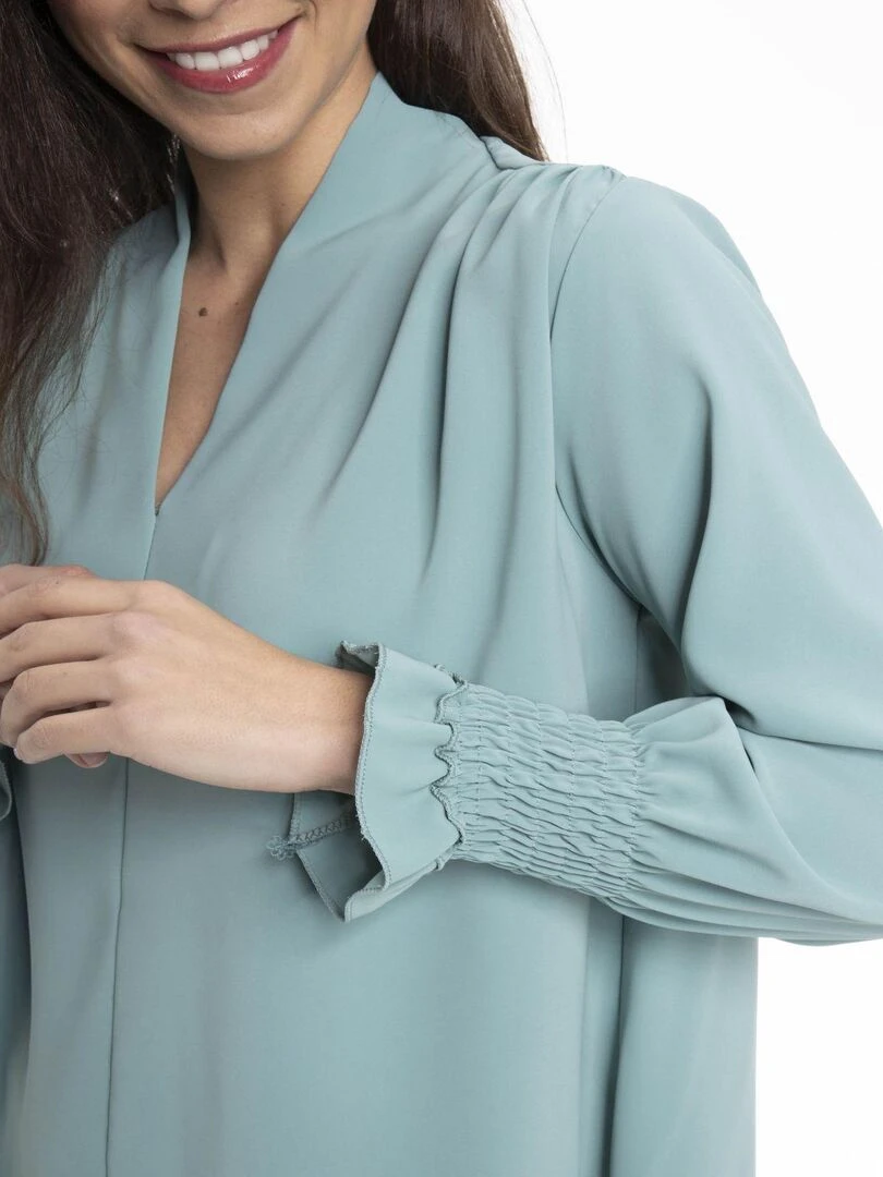 Chemise col mao CATHY Gérard Pasquier Vert