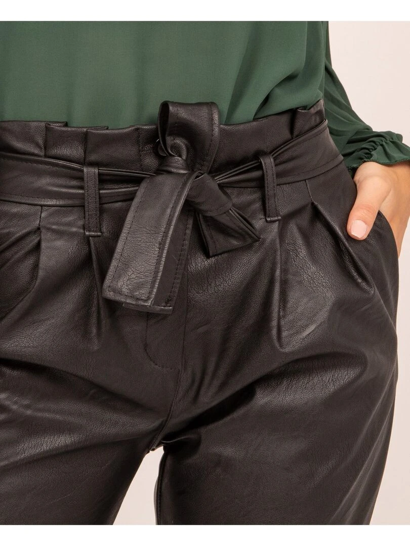 Pantalon similicuir EVINA   Noir