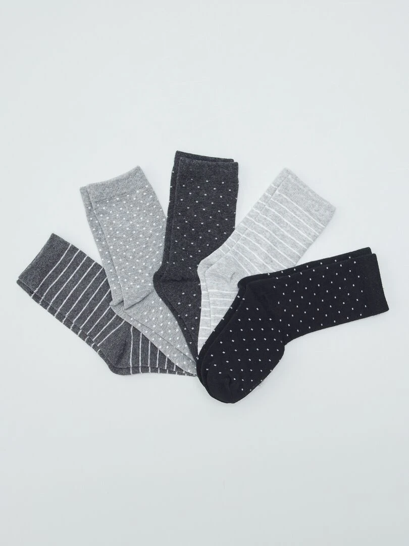 Lot de 5 paires de chaussettes Gris