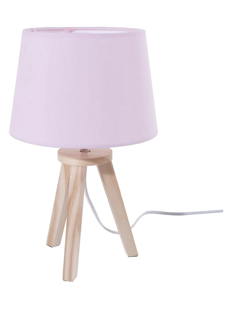 Lampe scandinave 3 pieds en bois rose Rose