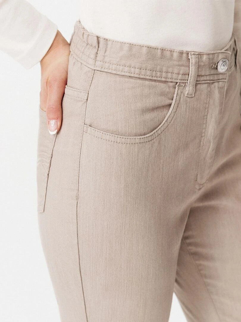 Pantalon stretch en toile   Damart   Marron