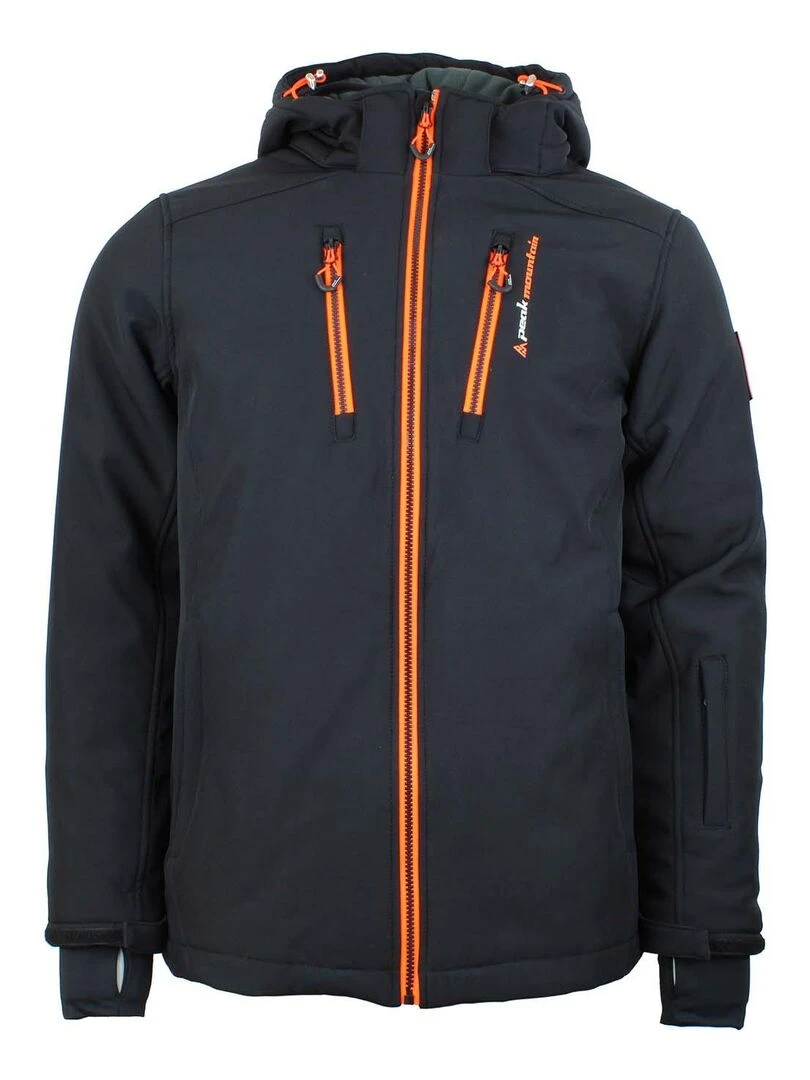 Blouson softshell homme CANADI PEAK MOUNTAIN Noir Orange