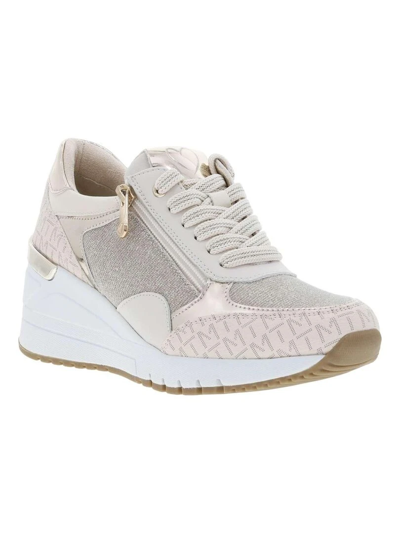 MARCO TOZZI Baskets basses talon compensé haut Beige