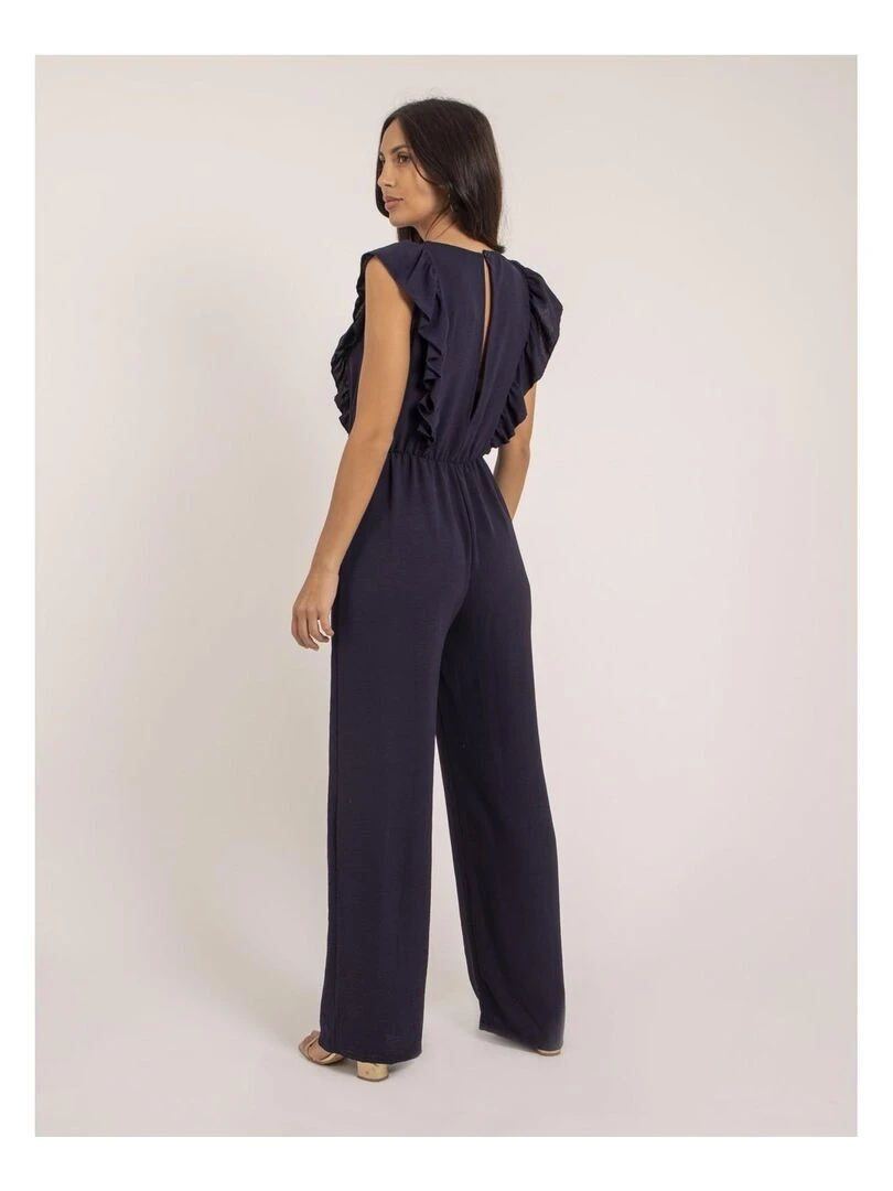 Combi pantalon fluide ELVIRA Bleu marine