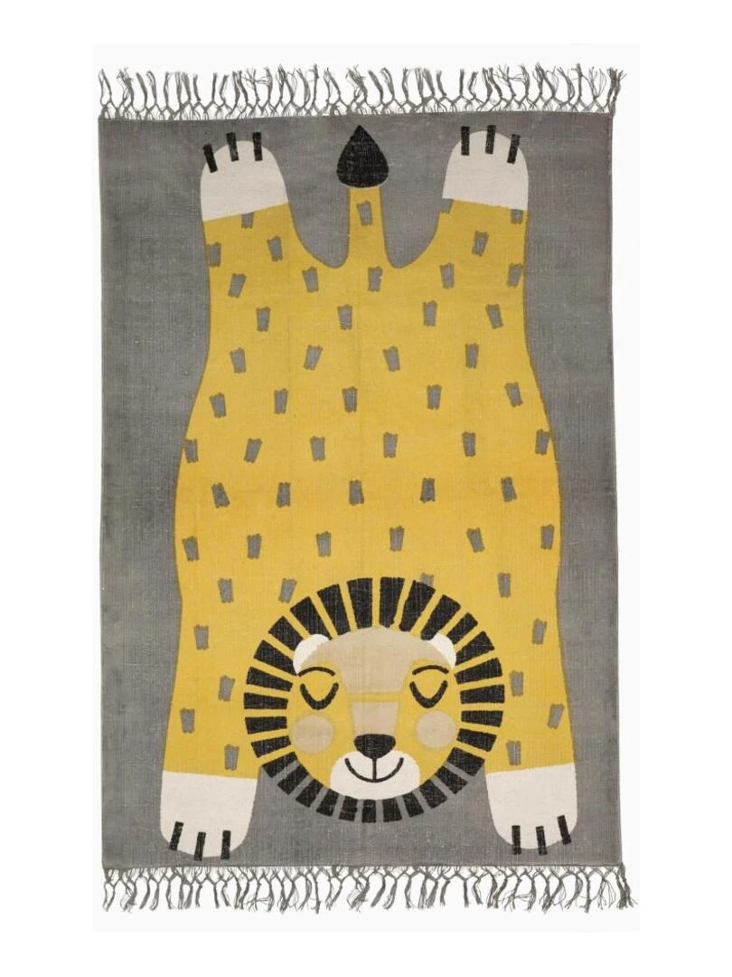 Tapis Coton Lion Baba par Nattiot Nattiot Gris