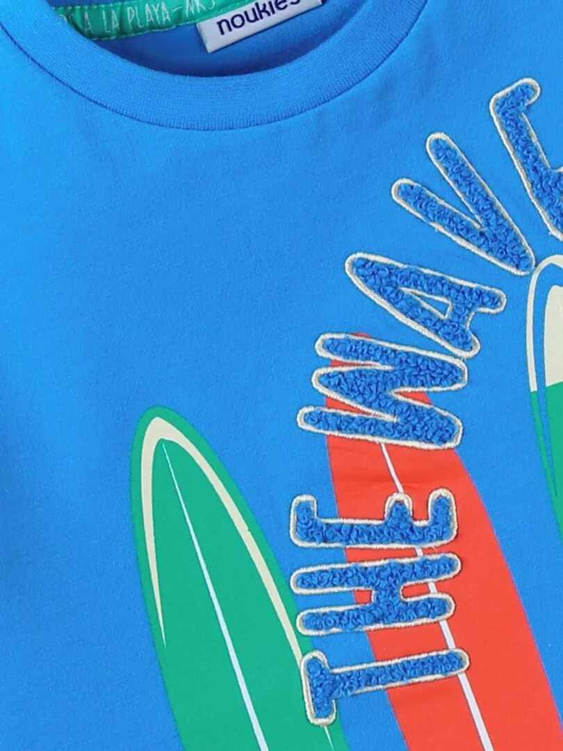 T shirt planche de surf à manches courtes    Noukie's   Bleu