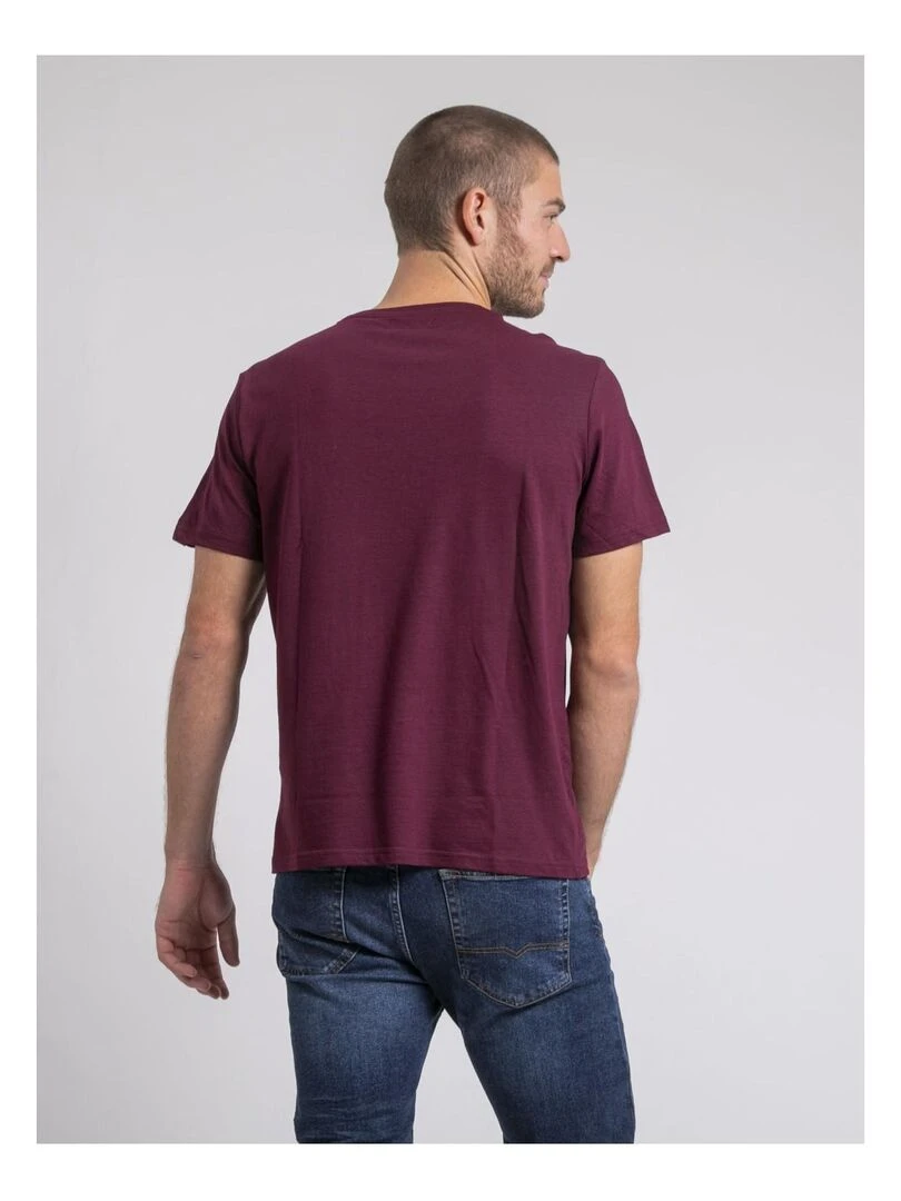 T shirt col rond pur coton JIROBIN Violet