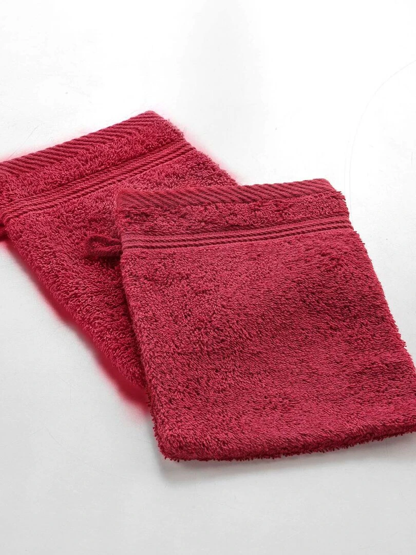 Lot de 2 gants de toilette Tendresse Rouge