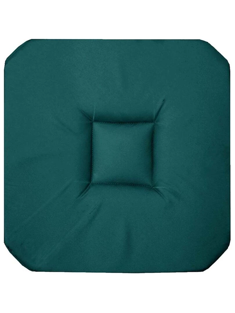 Galette de chaise unie colorée Vert foncé