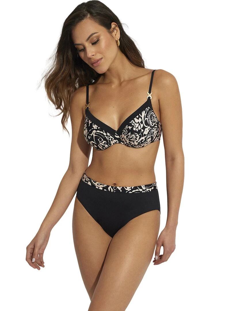 Haut maillot de bain emboîtant Creta   Noir