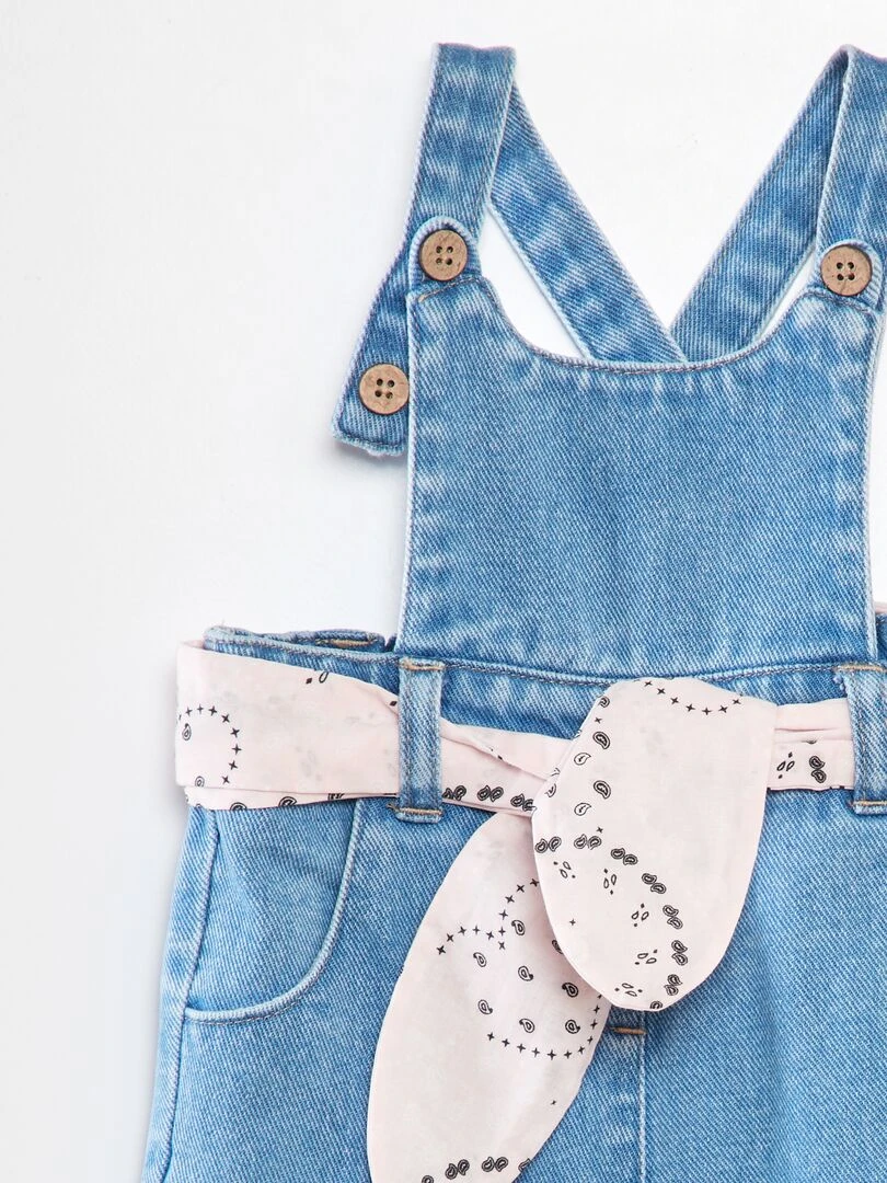 Salopette en denim avec ceinture en coton   Denim