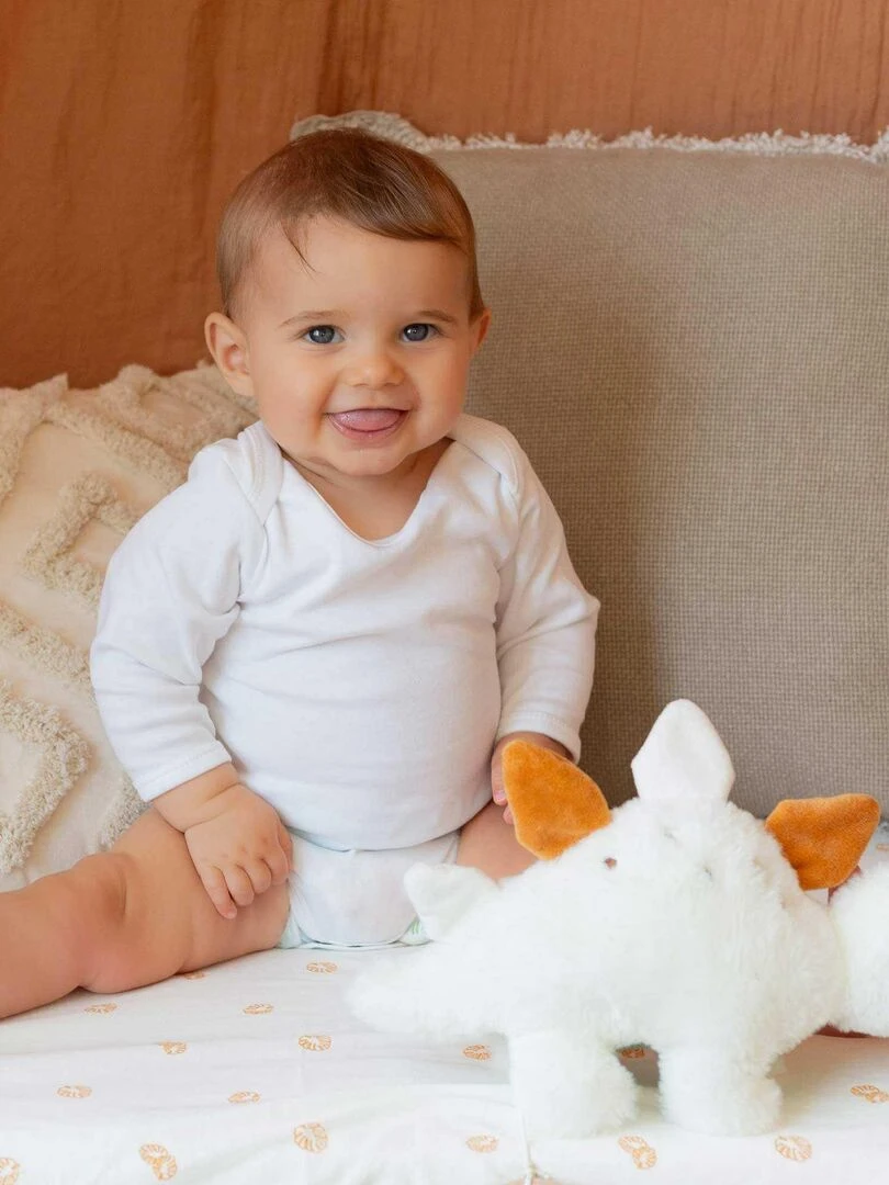 Peluche musicale en forme de dinosaure pour bébé Ecru