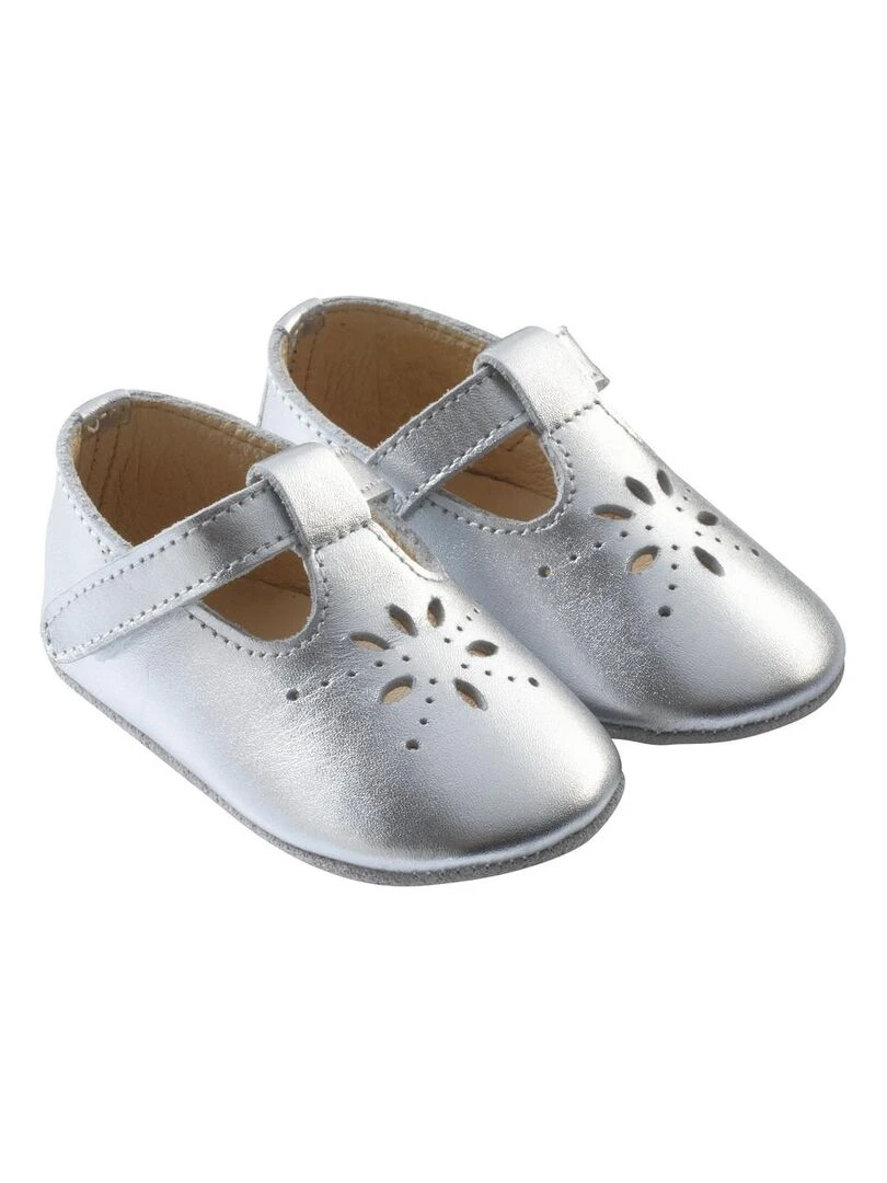 Salomé cuir souple gris métallique Gris