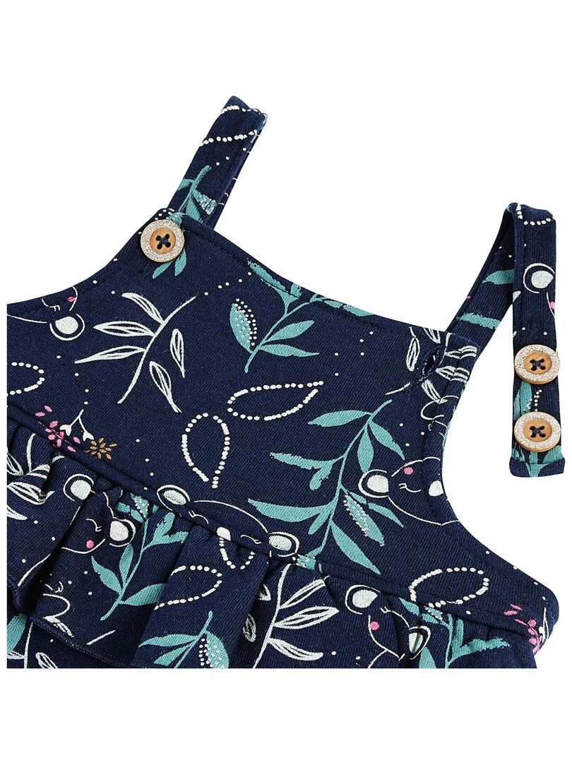 Ensemble salopette bébé en molleton et t shirt Paloma   Bleu