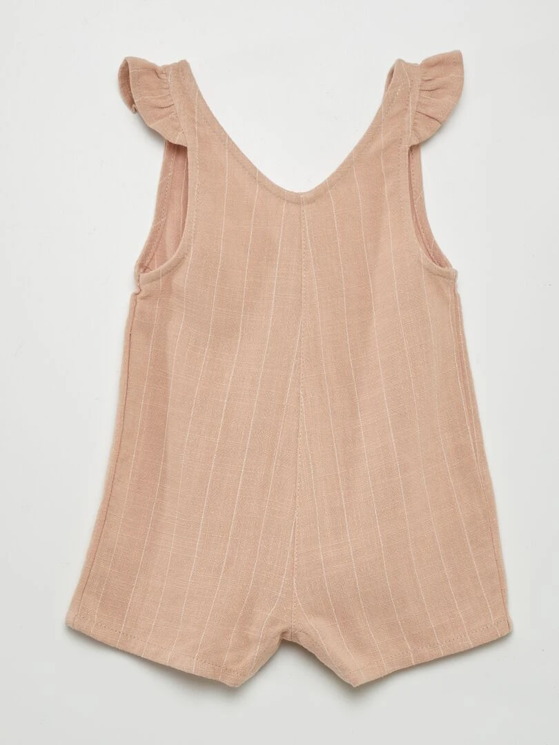 Ensemble salopette + t shirt   2 pièces   Rose