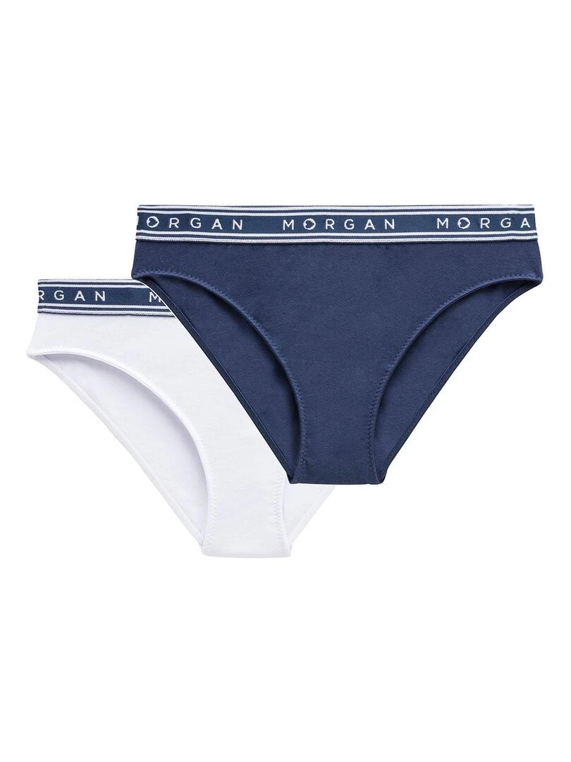 Lot de 2 slips en coton INES Morgan Junior Blanc