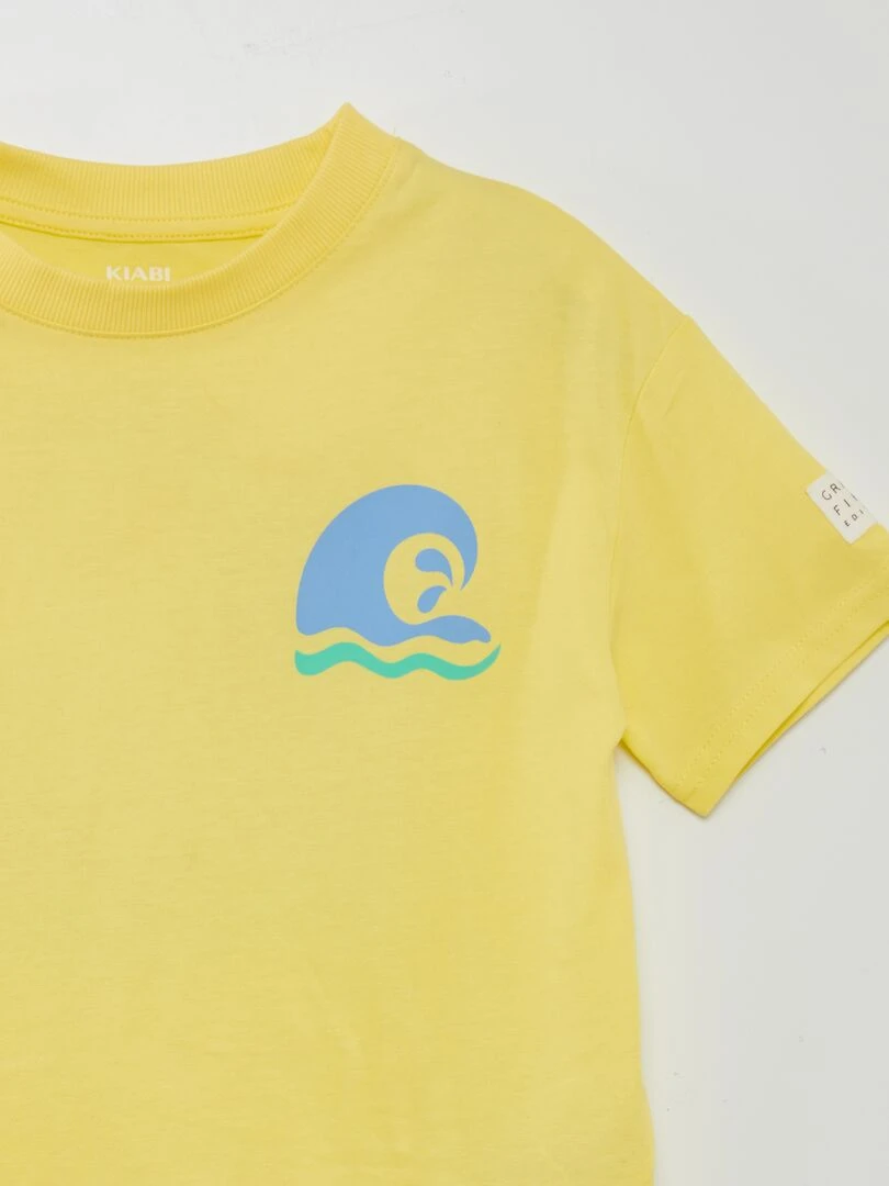 T shirt loose imprimé   Grafik Edition   Jaune citron