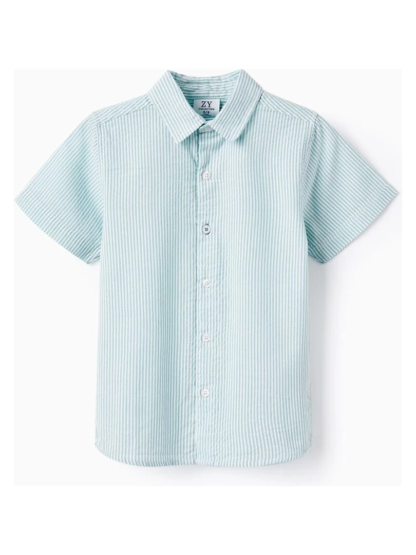 Chemise À Rayures Pour Garçon manches courtes Vert
